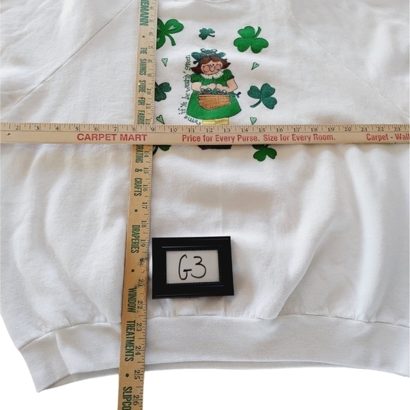 Vintage Fruit of the Loom X-Large St. Patrick's Day Sweatshirt Grannycore 90s - Picture 6 of 10